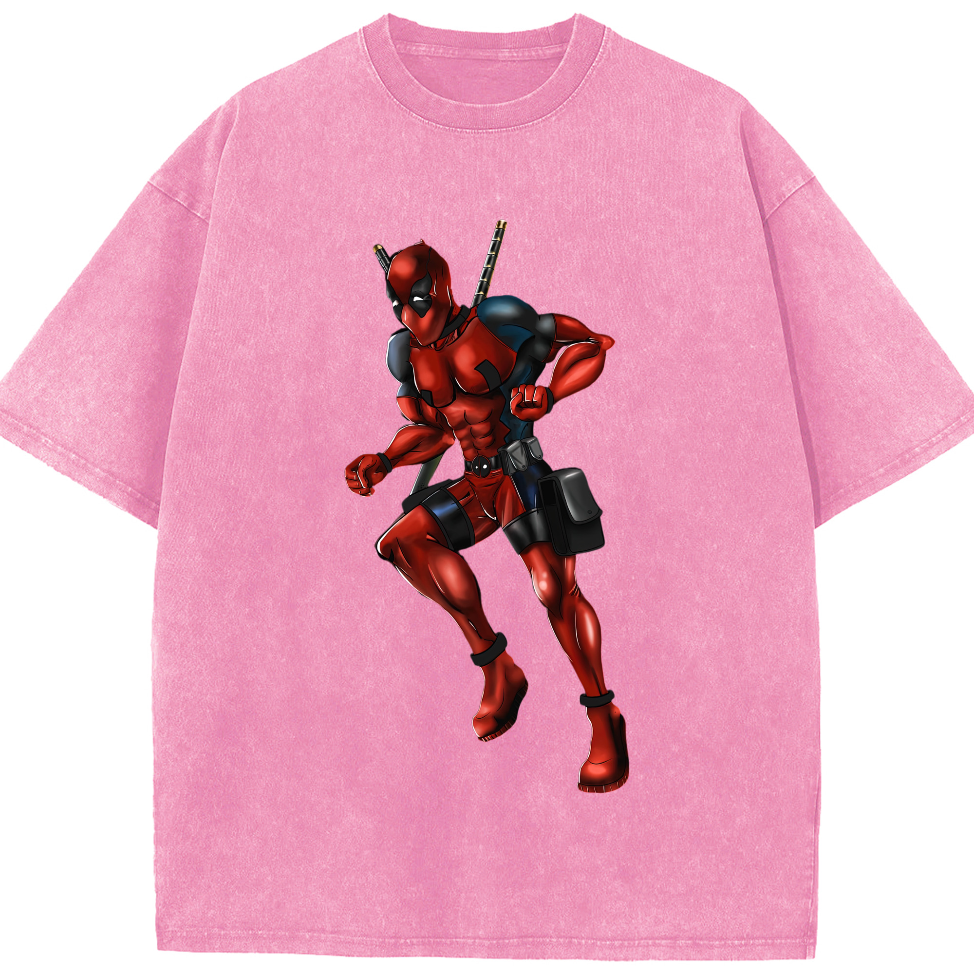 （画像用） Deadpool デッドプール 綿100% ヴィンテージ風 半袖Tシャツ（フロントプリント）